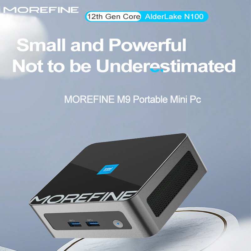 MOREFINE M9 N305 미니 PC 휴대용 게이밍 데스크탑 컴퓨터, 미니 PC, 듀얼 LAN, 2.5G, 1G, WiFi 6, BT5.2, DDR4, NVME SSD, 윈도우 11 프로