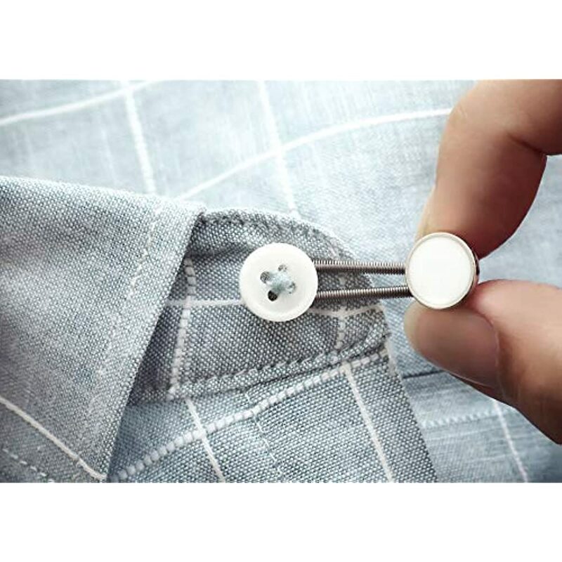 20 pçs retrátil fivelas botões de metal colarinho jeans extensor da cintura ajustável desmontagem botões de costura livres para calças de vestuário