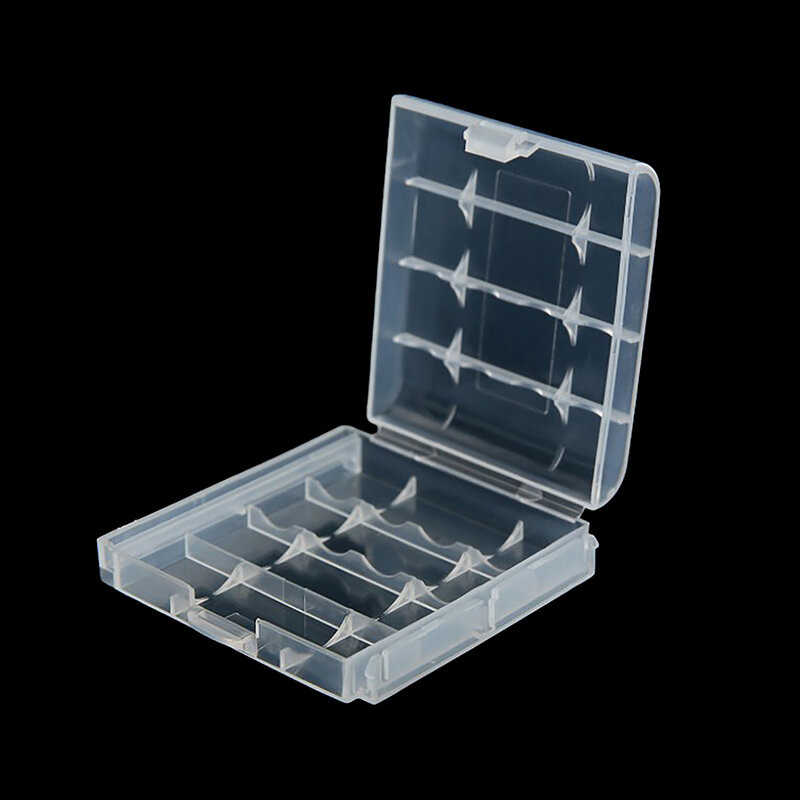 Caja de almacenamiento de batería de 1 piezas, carcasa de plástico duro, soporte protector con Clips para pilas AA y AAA, translúcida