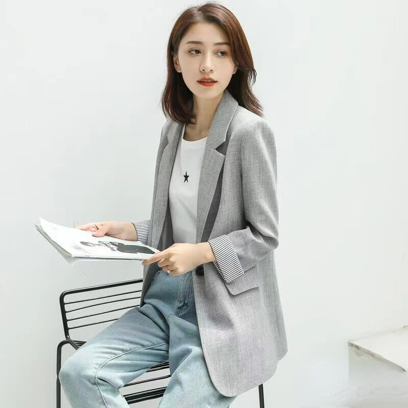 Autumn Elegant Women Work Blazer 2024 New Fashion Solid Tops Suits Dating Holiday Loose Long Sleeve Outwears Coats Oversized