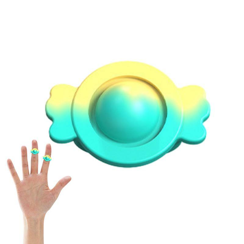แหวนฟิดเจ็ตสปินเนอร์ของเล่นทำจากซิลิโคนสำหรับนิ้วมือของเล่นสำหรับเด็กและผู้ใหญ่