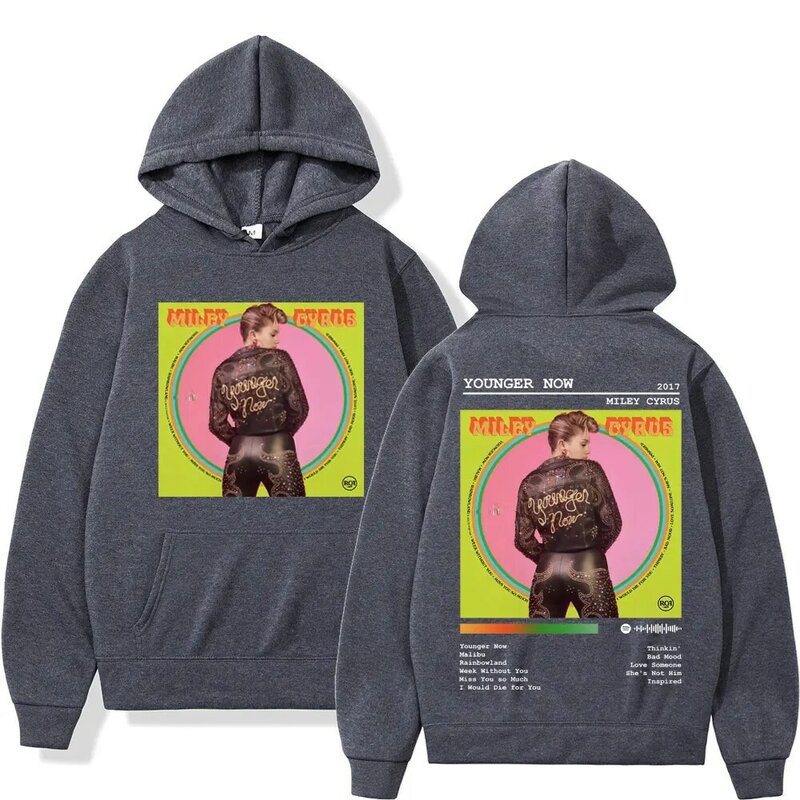 Sänger Miley Cyrus Album doppelseitigen Druck Hoodie Männer Frauen Mode lässig Sweatshirt Herbst Winter hochwertige Fleece Hoodies