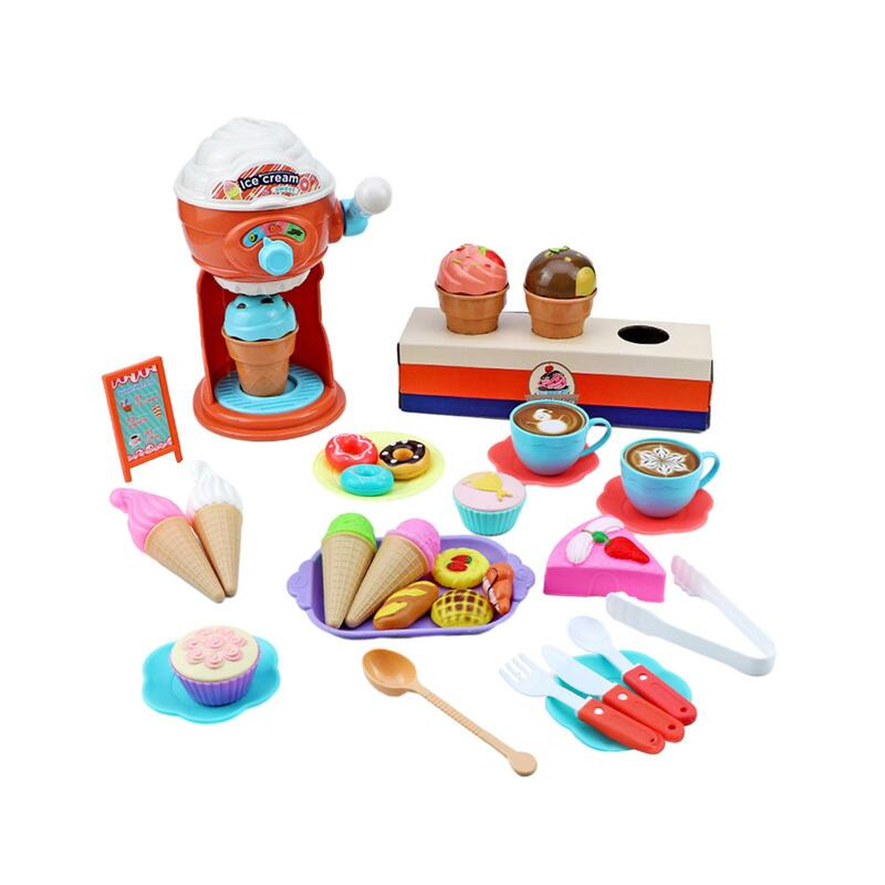 38 Pieces Ice Cream Toy Set Creative Train Fine Motor and Concentration Playset Ice Cream Maker Toy for Kids Child Girls