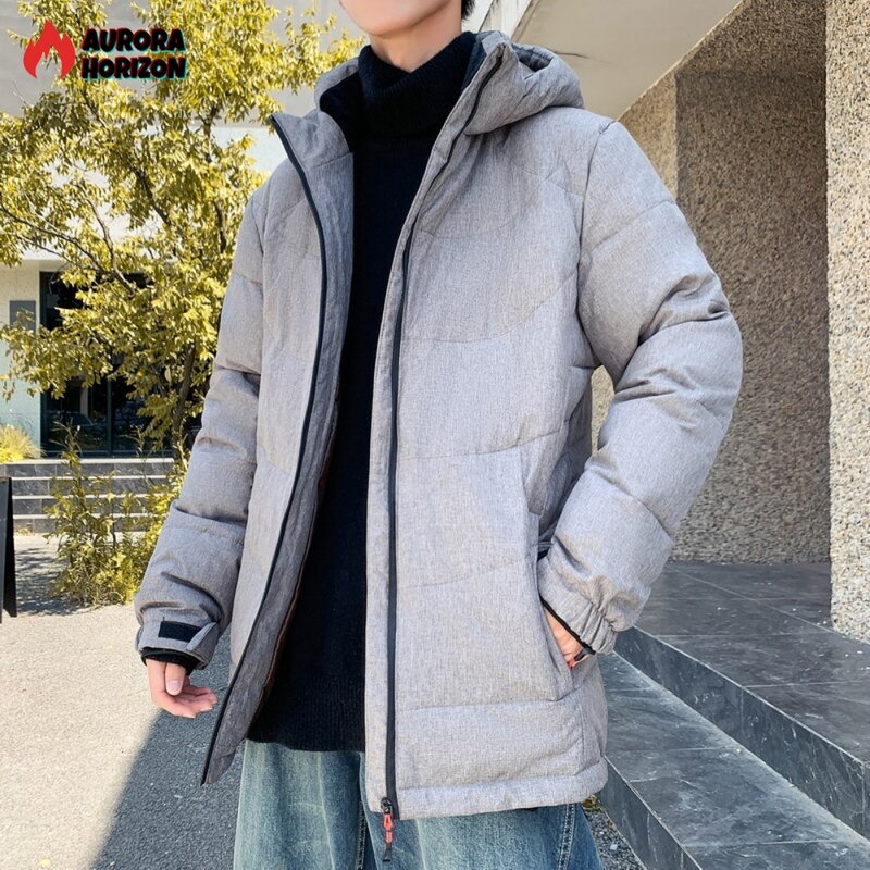 ZOZOWANG High Quality Duck Down Overcoat Thermal Winter Men's Jacket Warm Hooded Thick Puffer Jacket Coat Male Casual Parka