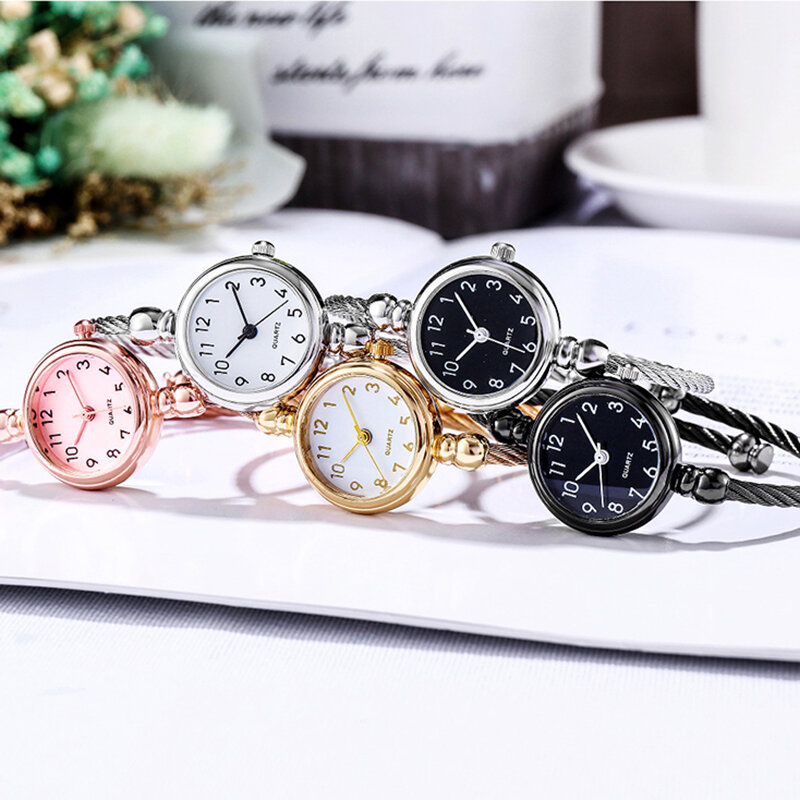 YIKAZE-Relógio Pulseira De Ouro Pequeno Para Senhoras, Relógio De Pulso De Quartzo De Aço Inoxidável, Relógios De Corrente Fina, Moda Retro, Casual, Luxo