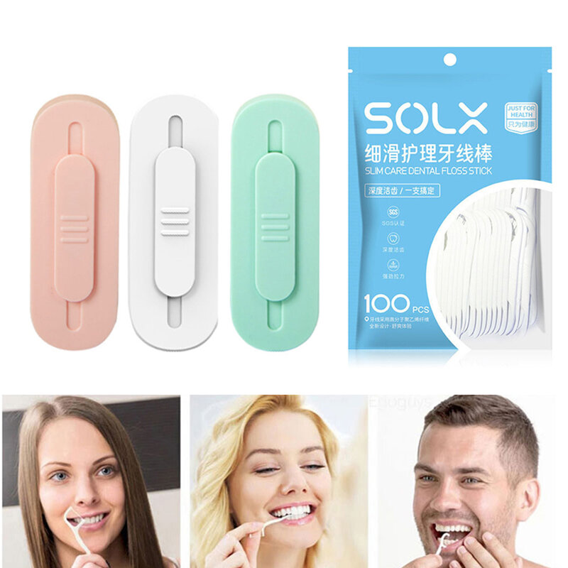 Kotak penyimpanan Floss gigi otomatis, 10 buah/kotak, Mini portabel, Dispenser Flosser gigi, alat perawatan mulut bersih kebersihan mulut