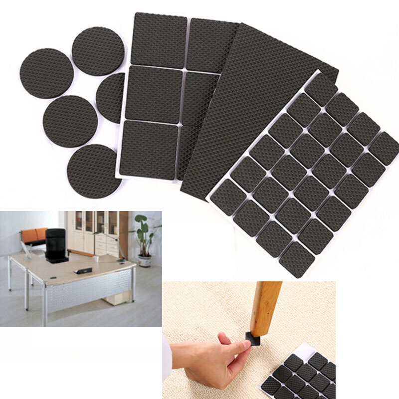 Non-slip Self Adhesive Furniture Rubber Table Chair Feet Pads Round Square Sofa Chair Leg Sticky Pad Floor Protectors Mat