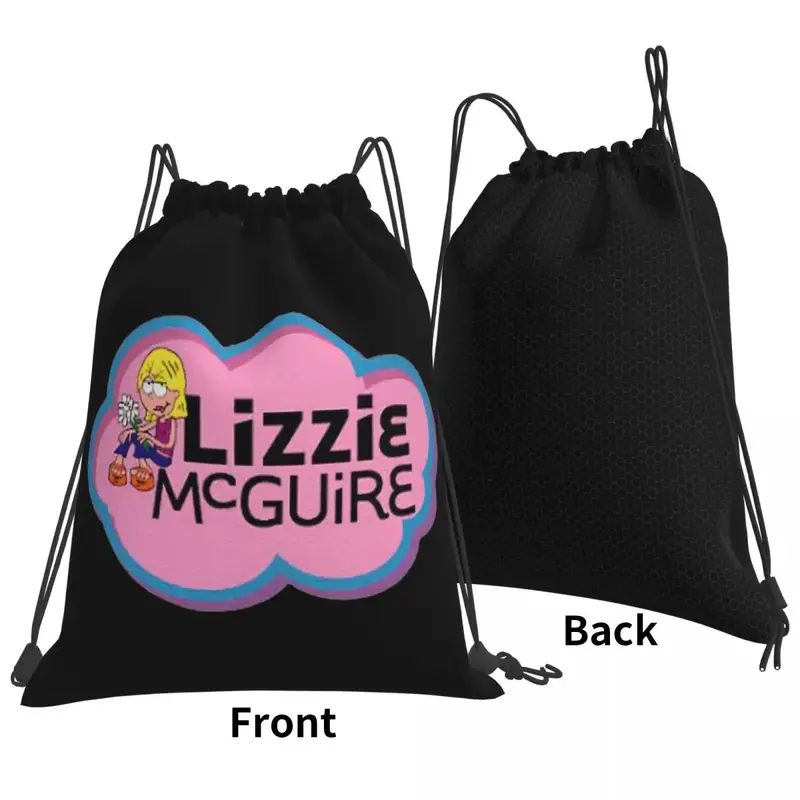 Lizzie Mcguire ransel multi-fungsi tas tali serut bundel saku tas penyimpanan tas buku untuk siswa perjalanan
