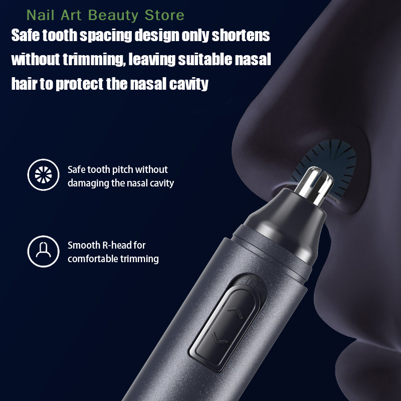 Pemangkas rambut hidung elektrik hitam untuk pria dan wanita, Motor kecepatan tinggi torsi tinggi dengan kebisingan rendah yang dapat dicuci