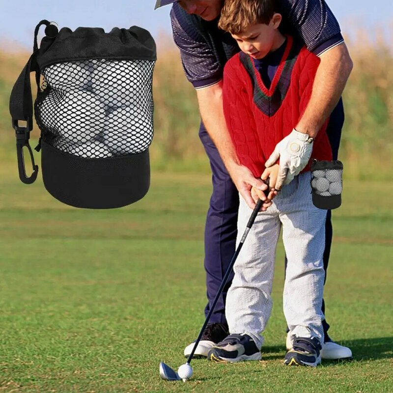 Sac de rangement de balle de golf noir spécial, peut contenir un conteneur de golf, proximité, balle de golf Wstring, maille, nylon, A9R8
