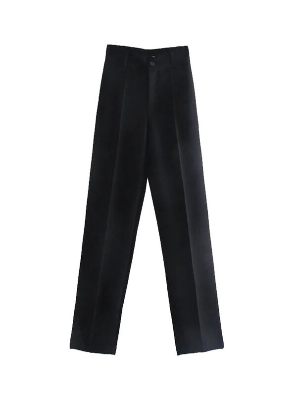 Damskie spodnie na co dzień eleganckie spodnie na miarę eleganckie ubranie biurowe proste spodnie kobiece jednolity kolor, spodnie w stylu Vintage spodnie z wysokim stanem