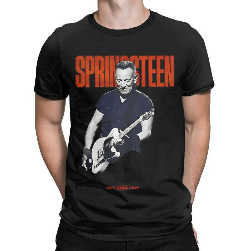 Fun Bruce Springsteen 2024 World Tour T-Shirts for Men Women Cotton Hip Hop Tees Shirt Gift Idea Clothing