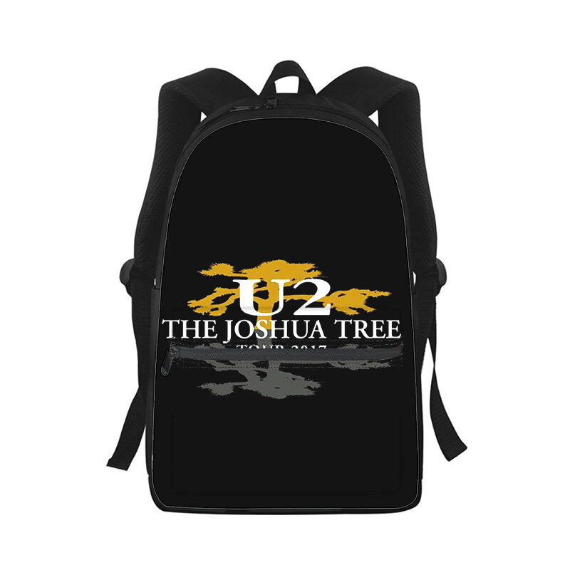 U2 밴드 남녀공용 배낭, 3D 프린트 패션 학생 학교 가방, 노트북 백팩, 어린이 여행 숄더백