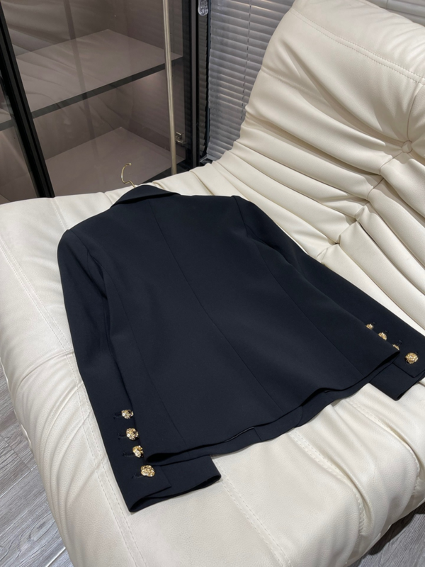 Lingzhiwusi-chaqueta negra Vintage para mujer, ropa de calle femenina, ropa de abrigo femenina, diseñador Delgado británico, Influencer de alta calidad, nueva llegada