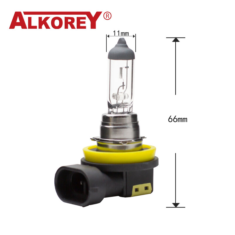 Alkorey-bombillas transparentes para faros delanteros de coche, luces antiniebla, lámparas halógenas, Blanco cálido, 3350K, H8, 12V, 35W, 2 uds.