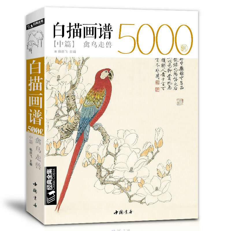 鳥の線画は、言葉の描画テキストテキストをマスター文字の描画のための中国の絵画のカラーブックを投稿してください。