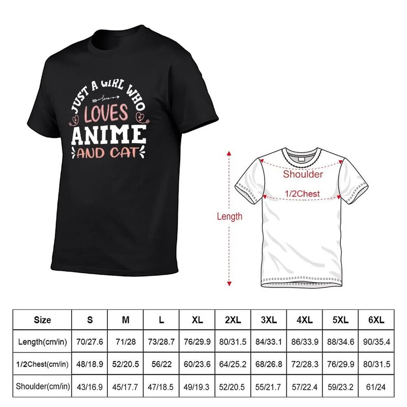 Camiseta masculina de Anime, Eu Garota Que Ama Anime, Presente para Amantes de Gato, Gráficos, Moda Coreana, Roupas