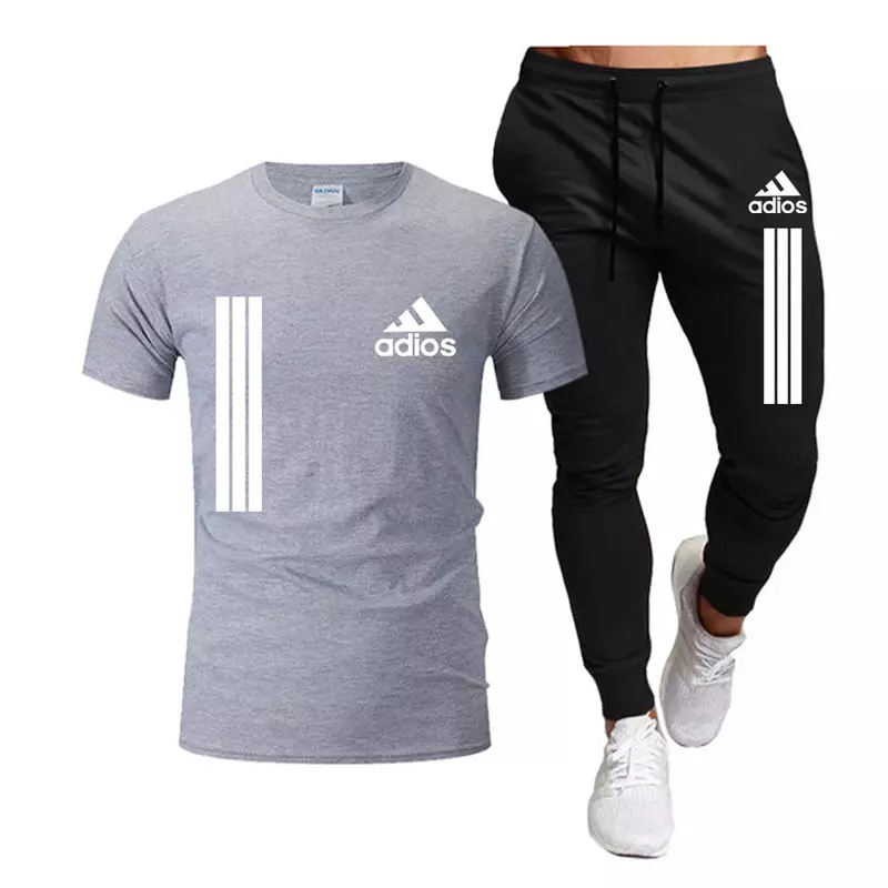 Herren-Baumwoll-T-Shirt-Set, lässiges T-Shirt, sportliche Shorts, Herren-Sommerkleid ung, Mode