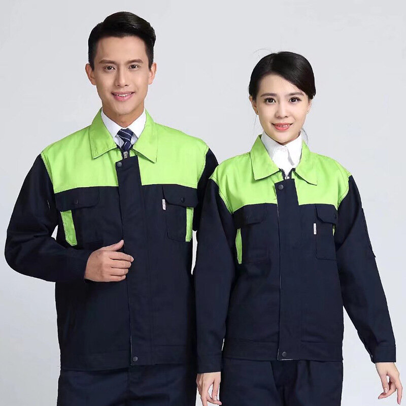Ochrona pracy kombinezony z długimi rękawami dla warsztatów męskich fabryczne mundury inżynieryjne kurtki oprzyrządowanie do sprzedaży hurtowej.