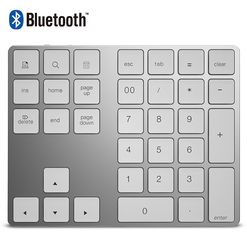 携帯電話,タブレット,ラップトップ用のBluetooth対応ワイヤレス充電式数字キーパッド