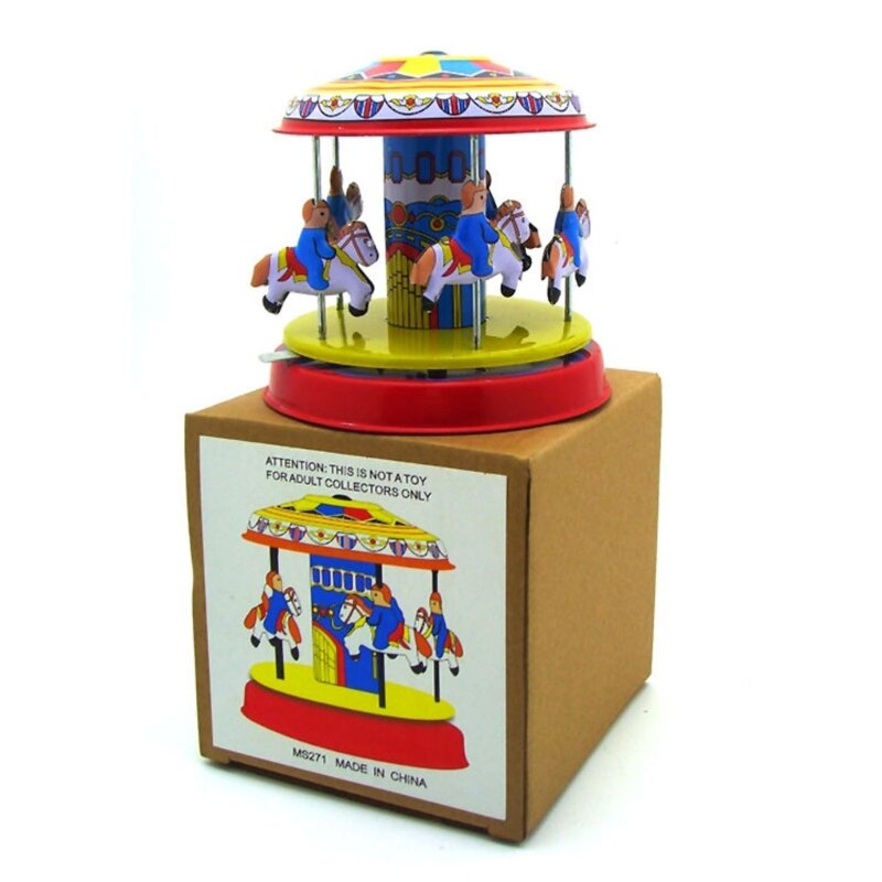 Figurine carrousel table, décorations Vintage, ornement collection, jouet en étain fait à main, cadeau pour adultes