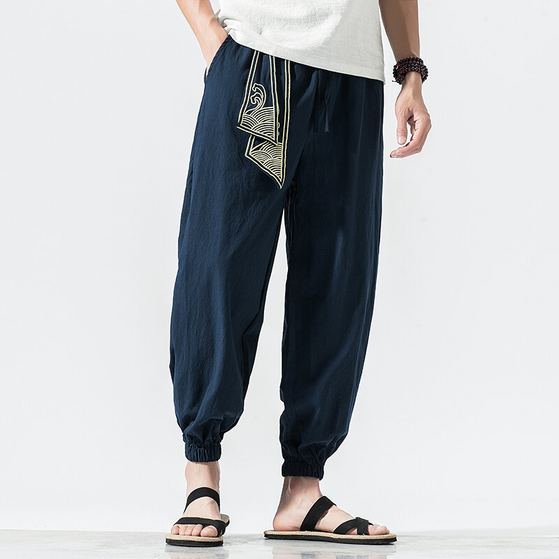 Streetwear Casual Harem Pants Men Joggers Wide Leg Sweatpants Men Harajuku Style Baggy Pants Male Cotton Spring Trousers