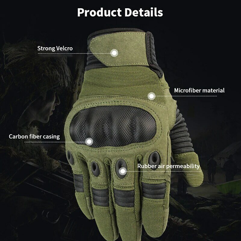 Guantes tácticos de dedo completo para hombre, manoplas militares para pantalla táctil, ciclismo, bicicleta, esquí, entrenamiento, escalada, Airsoft, caza