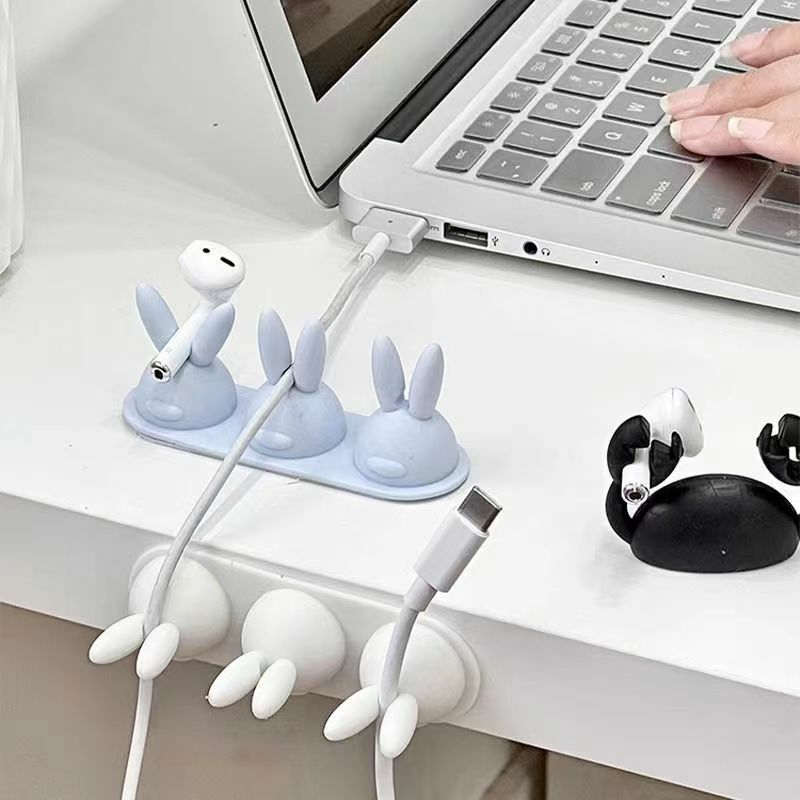 Cord Holders for Desk Cable Ties Cord Winder Strap Strong Adhesive Cord Keeper Cable Clips Headphone Wire Wrap Earphone Winder