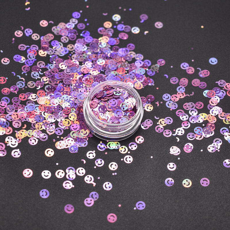 10G/Bag Smile Shape Paillettes Loose Sequins for Crafts Glitter Nails Art Decoration DIY Supplies Professionals Accessories
