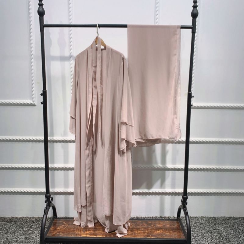 Muslim Fashion Clothes Ramadan Open Chiffon Abaya Dubai Women Sash Marocain Kaftan Eid Hijab Long Robe Turkey Vestido De Mujer