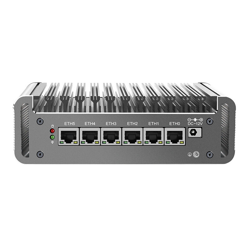 Mini PC Fanless para Firewall, Servidor, Host Proxmox, Novo, 12ª Geração, Roteador 2.5G, i7, 1265U, i5, 1235U, i3, 1215U, 8505, 6x, i226-V, 2 x NVMe