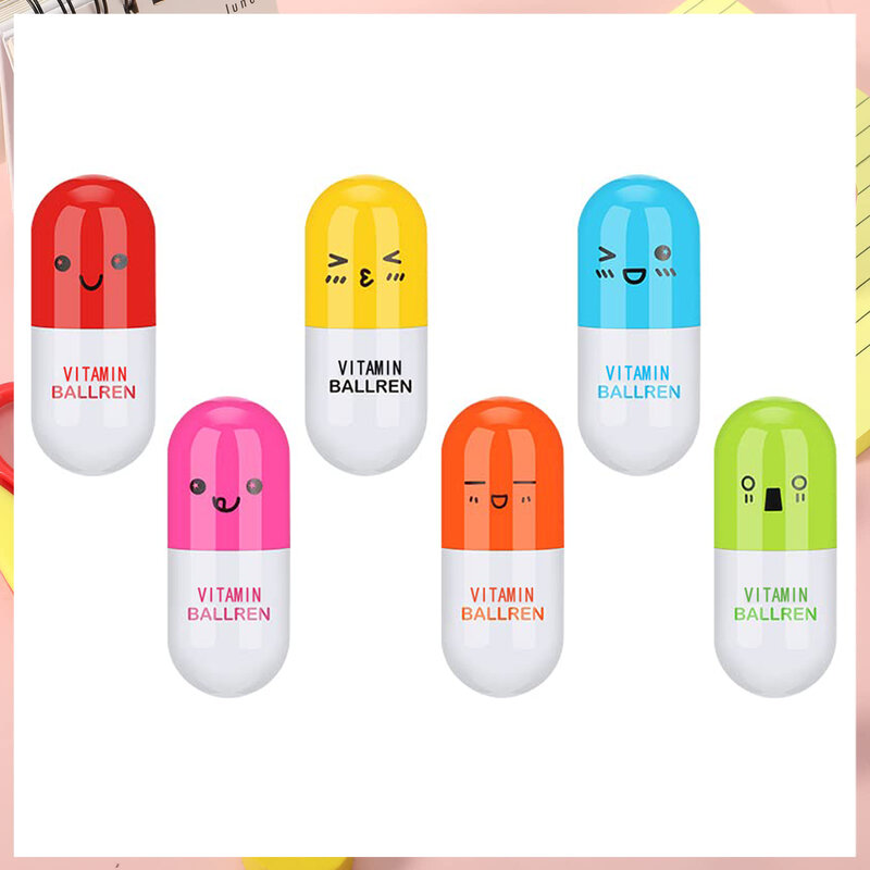 12Pc Mini Retractable Funny Pill Pen for Kids Painting Drawing Toy Baby Shower Birthday Party Favors Back To School Student Gift