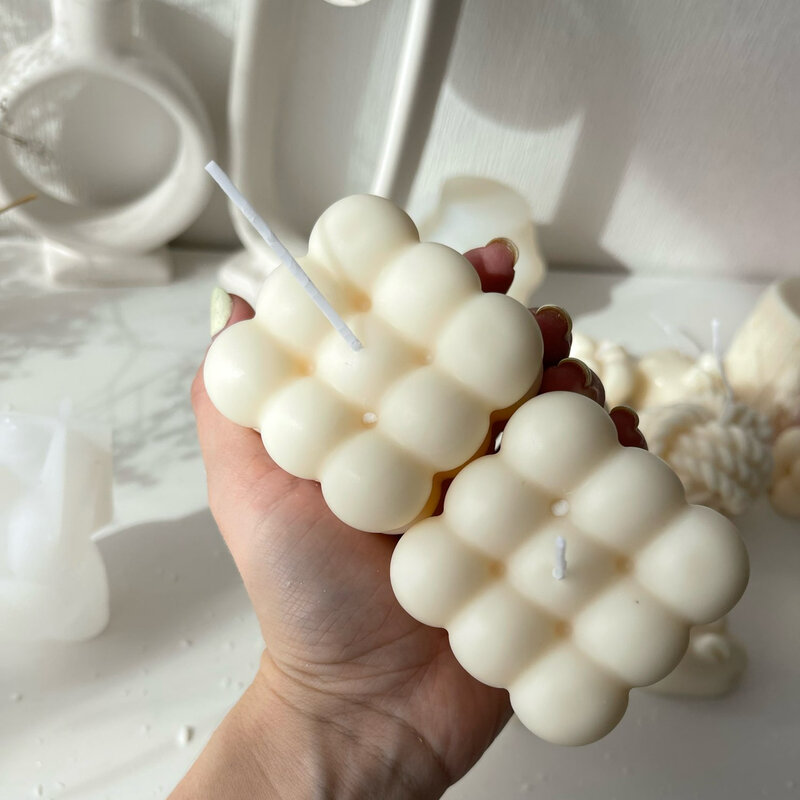 หลายสไตล์ Bubble Cube เทียนแม่พิมพ์ซิลิโคน3D น้ำมันหอมระเหยพลาสเตอร์เทียน Hand-Made เบเกอรี่ช็อกโกแลตขนมเค้กเครื่องมือ