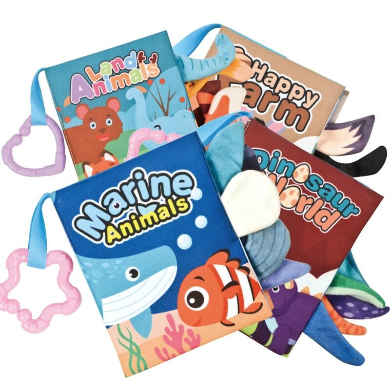 Детская тканевая книга-пазл с животными Dinasour познавательная книга для младенцев детей Раннее Обучение тканевые книги игрушки подарок для новорожденных