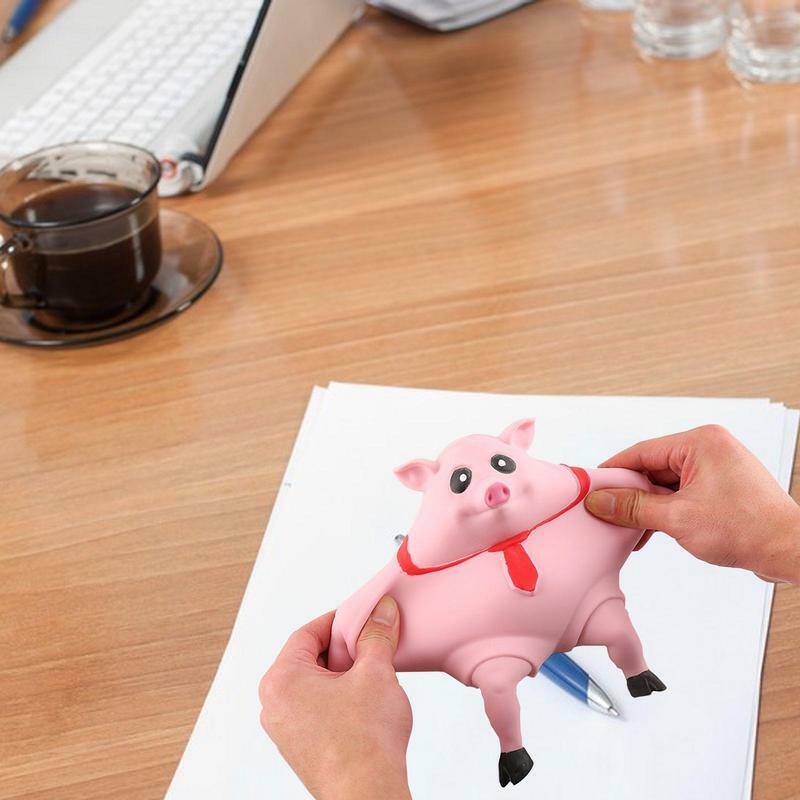 어린이 성인용 스퀴즈 핑크 돼지 피젯 완구, 느린 리바운드 TPR 스퀴시 돼지 인형, 스트레스 해소 장난감