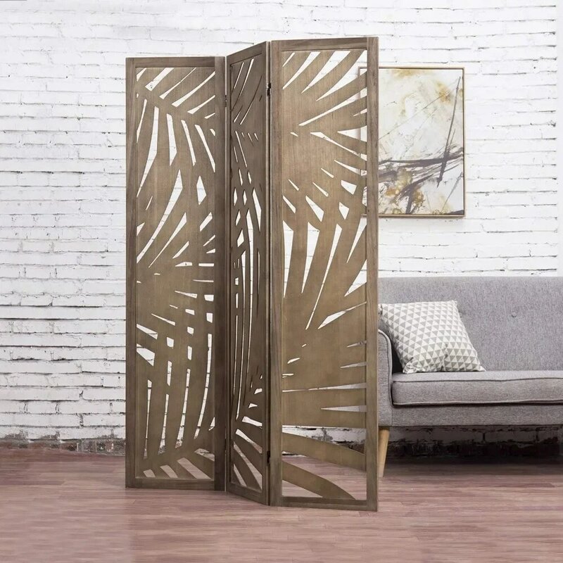 Cubicle Office Partition Moving Wooden Freestanding Folding Privacy Screen Partition Home Office Decor Screen Divider Room Desk