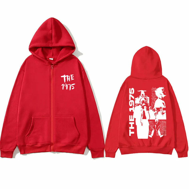 Sweat à capuche zippé Matty Healy Graphic pour hommes, Rock Band, The 1975, Being Funny in A Foreign Language, Zip Up Jacket, Vintage Hoodies