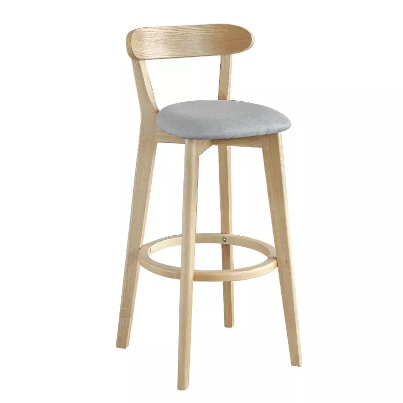Wooden Wood Bar Stool Home Modern Dining Room Office Stool Nordic Design Luxury Chaises  Decoration