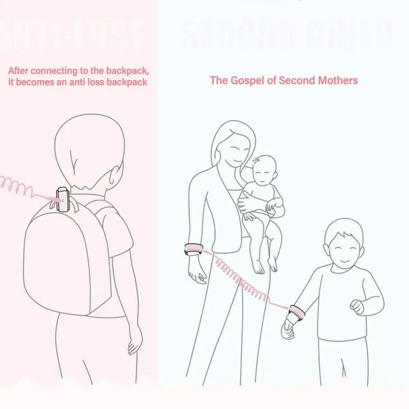 Arnés de muñeca antipérdida para bebé, cuerda de muñeca estirable para niños, banda de cinturón de mano para caminar al aire libre, correa de seguridad para niños pequeños