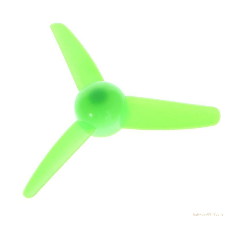 Y4UD 1 szt. Zabawka zasilana wiatrem Trzy ostrza plastikowe śmigło Akcesoria Średnica wału 2 mm
