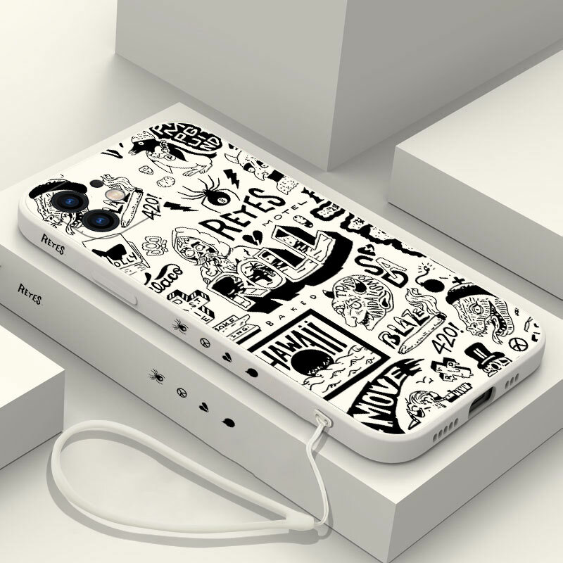 Cute Doodle Funny Pattern Snake Phone Case per OPPO A54 A74 A57 A96 A76 A36 A95 A16 A16K A9 A5 2020 4G 5G Cover in Silicone liquido