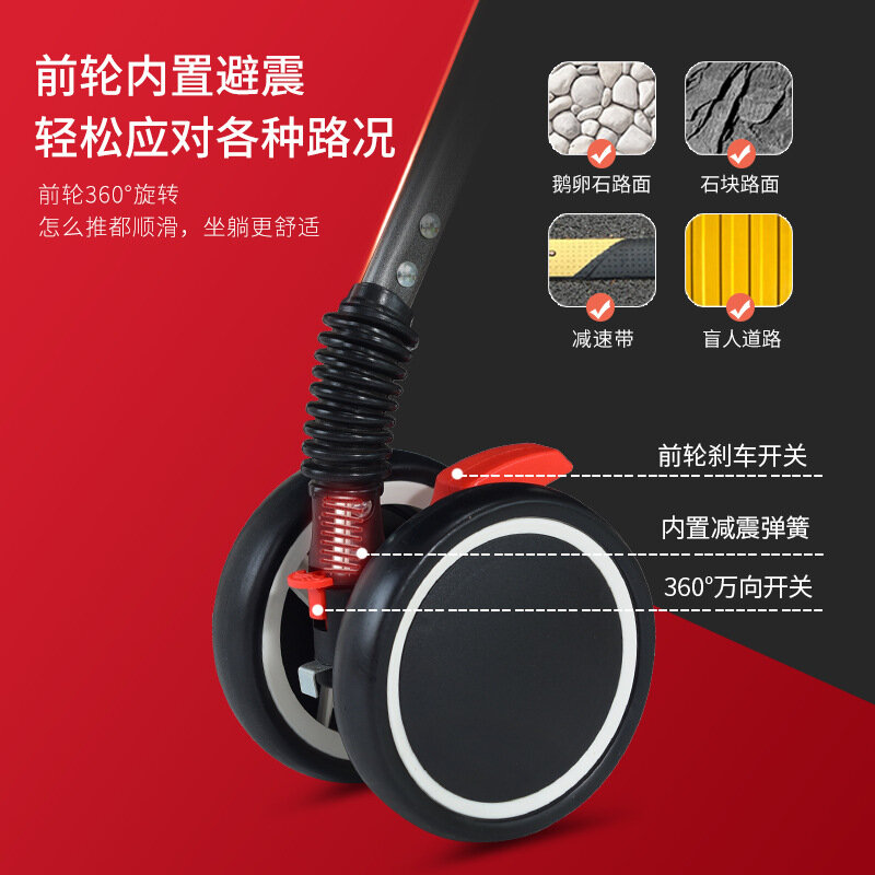 Pet Stroller Walking Pet Artifact Is Ultra-lightweight, Can Be Sat on, Can Lie Down, Foldable Trolley Is Portable