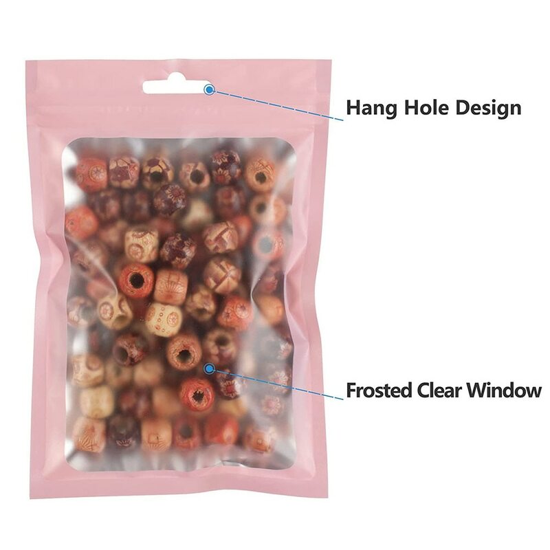 50pcs colorido sacos de mylar ziplock pendurar sacos com janela transparente para embalagens de exibição de jóias auto selagem folha reutilizável bolsa