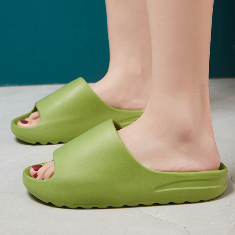 Sandálias de plataforma macia antiderrapante para homens e mulheres, sapatos de casa unissex, interior, exterior, chinelos de banheiro
