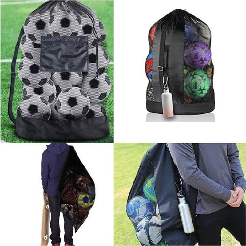 Mesh Fußball tasche extra große Kordel zug Basketball Aufbewahrung tasche mit Reiß verschluss tasche Volleyball Fußball Netz Pack Sporttaschen