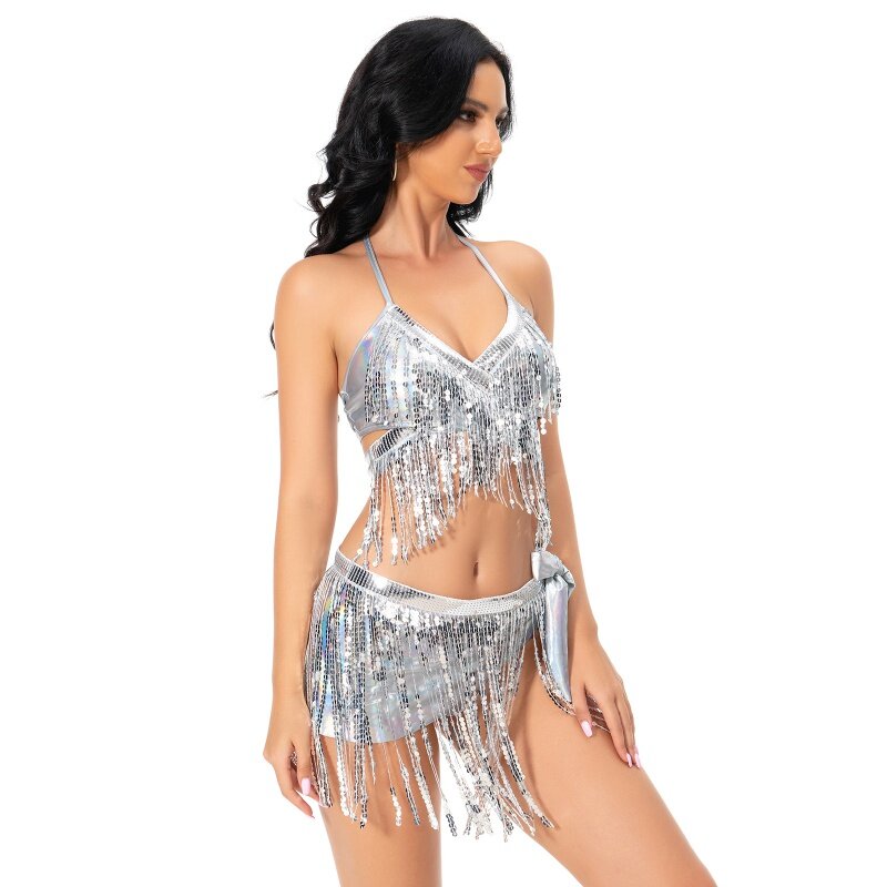 Samba wyjątkowa cekiny dress dance wykwintne kluby nocne taniec Latin Sexy Chacha frędzle odzież sportowa styl Picy