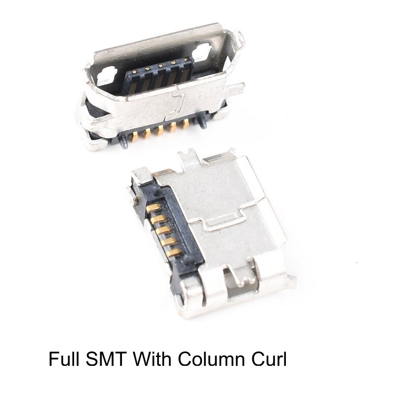 8Pcs-Micro 5pin Connector Aansluiting Micor Usb Flat Full Smt Mini Micro Usb Connector Jack Opladen Poort Datatransmissie