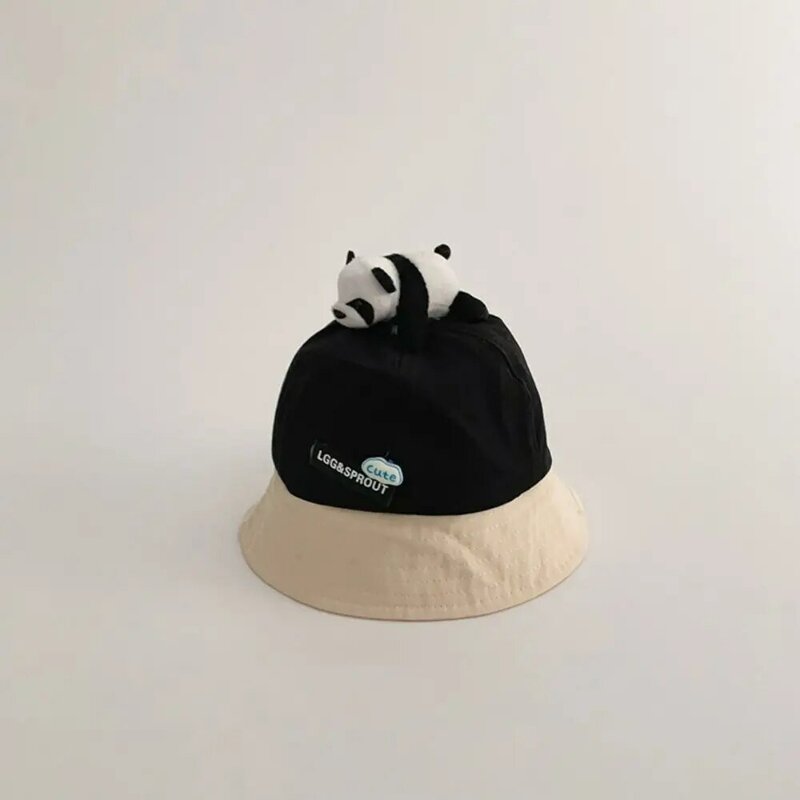 UV Protection Kids Bucket Hat Outdoor Cartoon Cute Panama Hat Panda Breathable Sun Cap Toddler