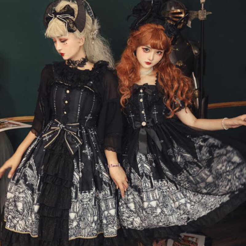 Gothic Stil Vintage Lolita Jsk Kleid Frauen Japan Harajuku Cosplay Kostüme inhaftiert Mädchen viktoria nischen Prinzessin Party Halloween