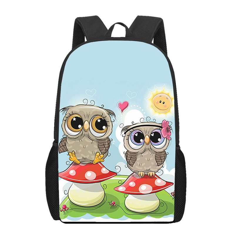 Kreskówka para śliczne sowy z nadrukiem 3D torby szkolne dla dzieci plecak dla dzieci dla dziewcząt chłopcy uczniowie torby na książki tornistry